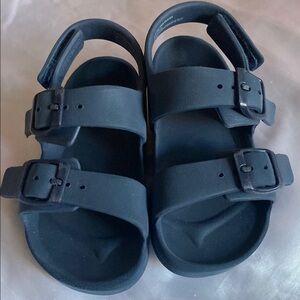 Cat & Jack Black and Blue Sandals with Adjustable Straps